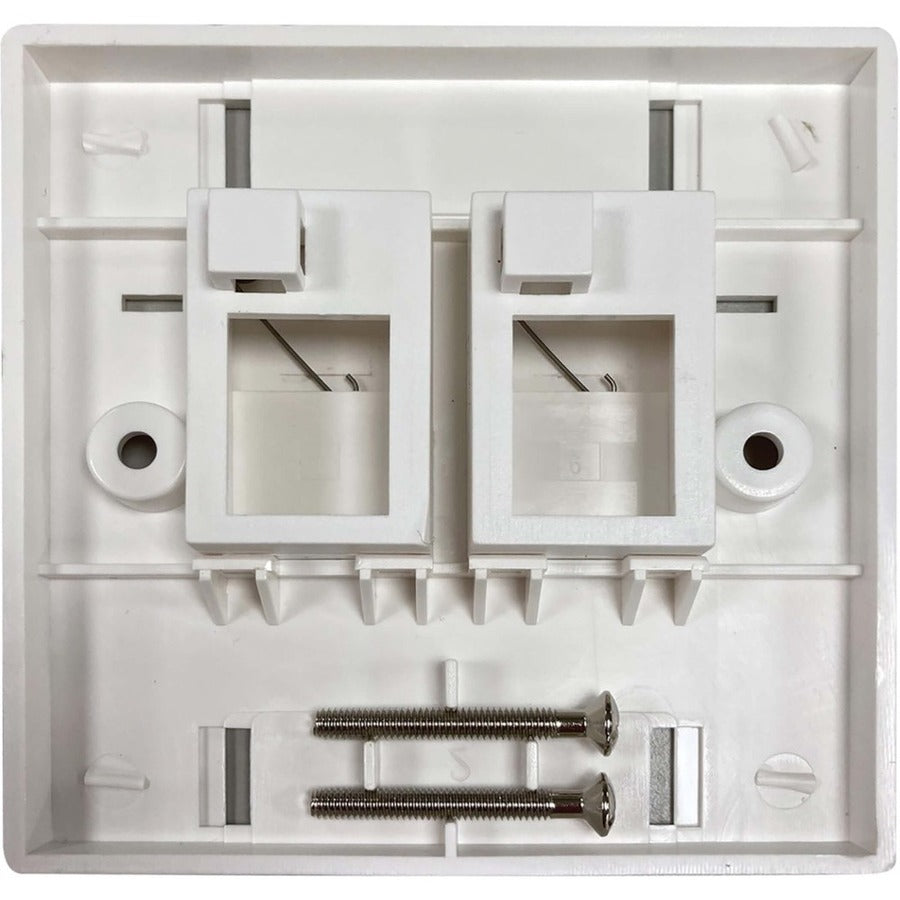 Tripp Lite by Eaton Plaque murale Keystone à 2 ports de style britannique, module à obturateur non chargé, onglets d'icônes, blanc N042U-W02-ST