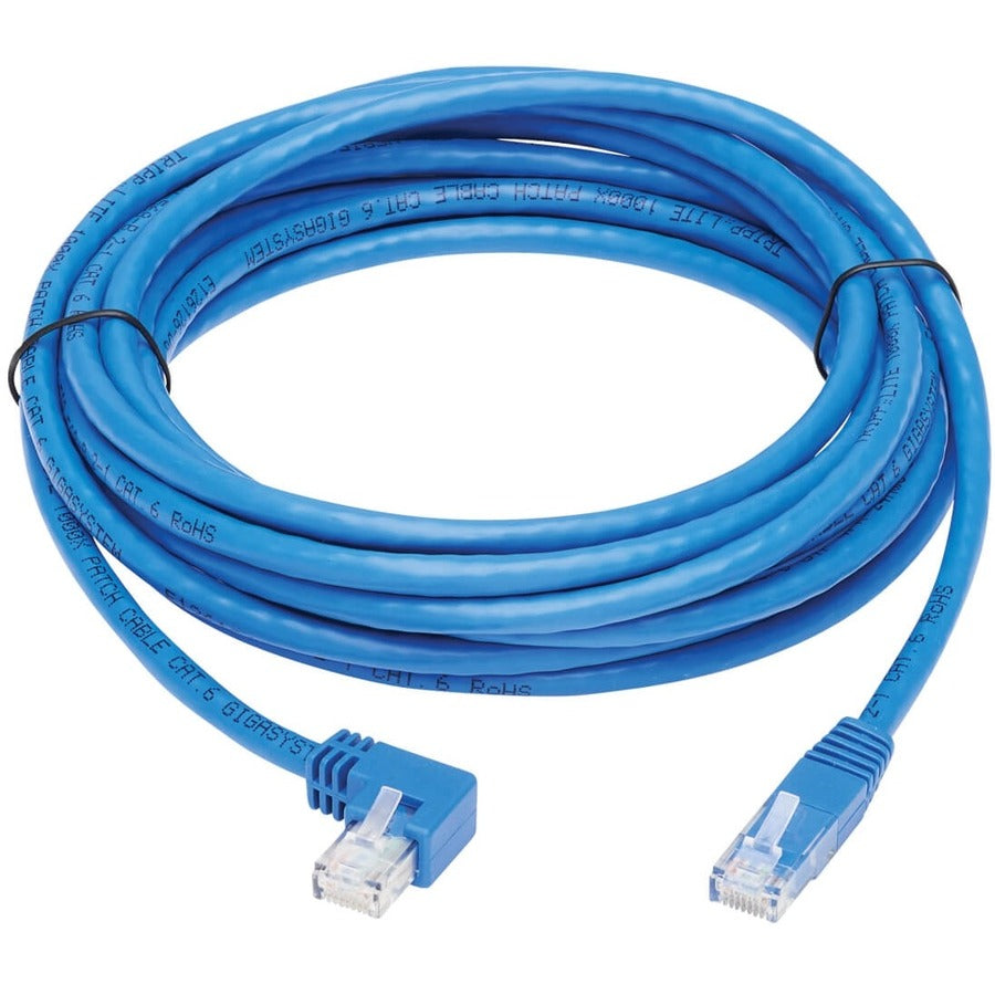 Tripp Lite by Eaton N204-015-BL-LA Câble Ethernet Cat6 à angle gauche - 15 pieds, M/M, Bleu N204-015-BL-LA