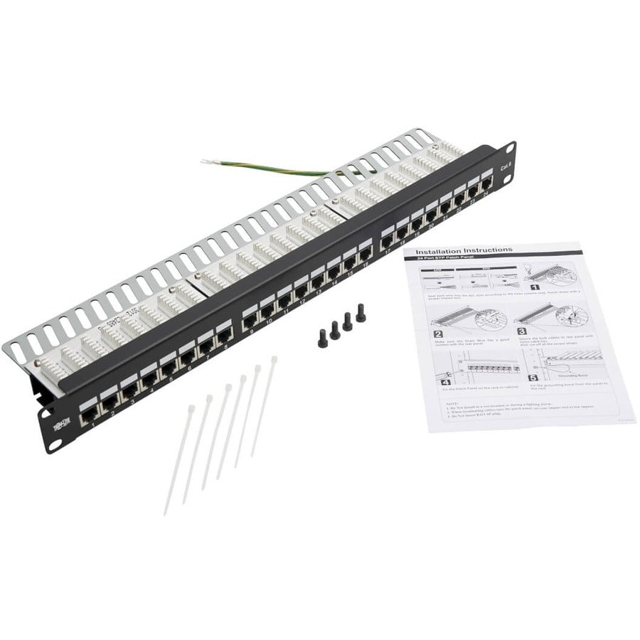 Tripp Lite by Eaton N252-024-SH-K Cat6 24-Port Patch Panel, 1U N252-024-SH-K