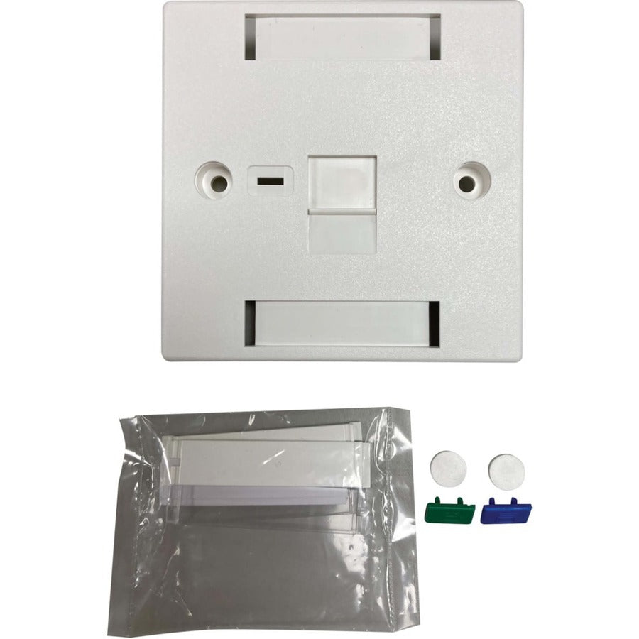 Tripp Lite by Eaton Plaque murale Keystone 1 port de style britannique, module à obturateur non chargé, onglet icône, blanc N042U-W01-ST
