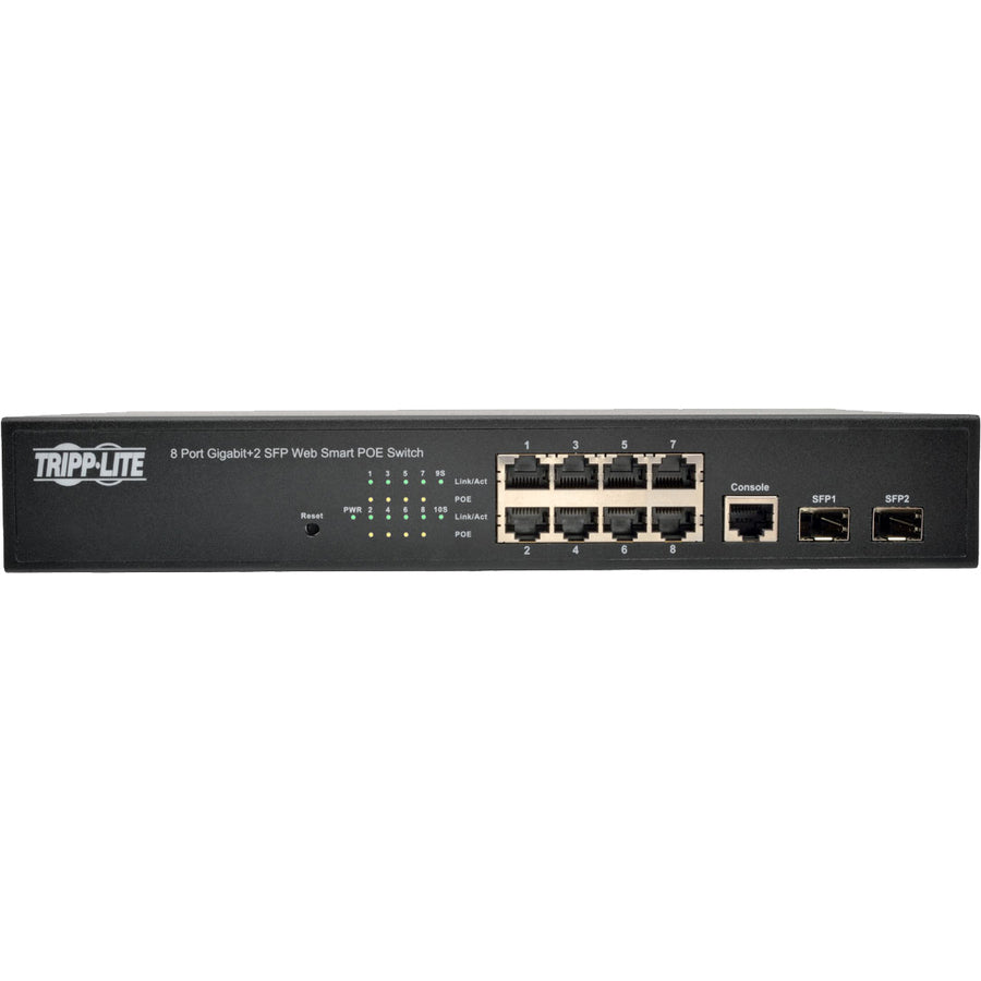 Tripp Lite by Eaton NGS8C2POE Commutateur réseau PoE+ géré Web-Smart Gigabit L2 à 8 ports NGS8C2POE