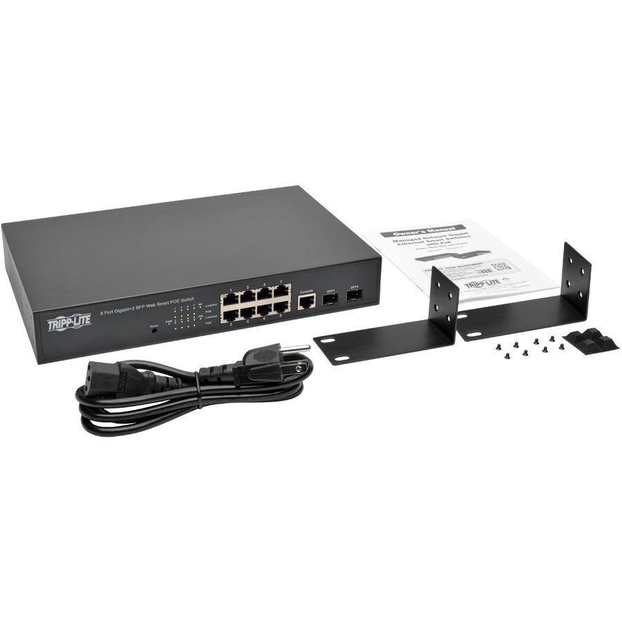 Tripp Lite by Eaton NGS8C2POE Commutateur réseau PoE+ géré Web-Smart Gigabit L2 à 8 ports NGS8C2POE