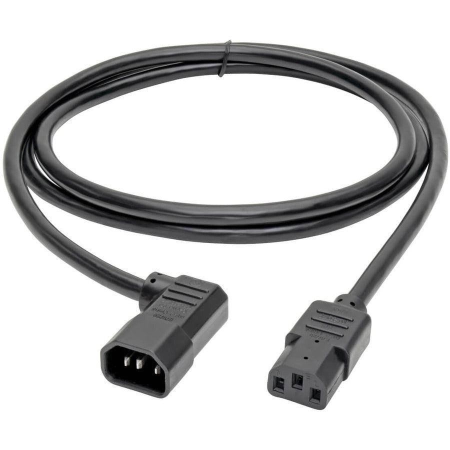 Tripp Lite Câble d'extension de cordon d'alimentation de 1,8 m à angle droit C14 vers C13 robuste 15 A 14 AWG 6' P005-006-14RA