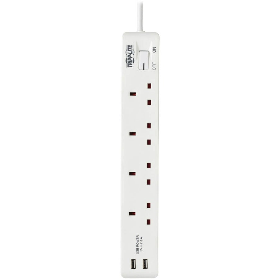 Tripp Lite by Eaton Protect It! PS4B18USBW 4-Outlets Power Strip PS4B18USBW