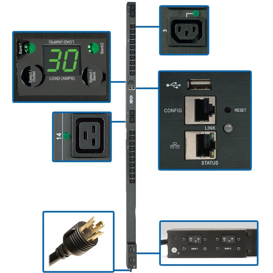 Tripp Lite par Eaton PDUMVR30HVNETLX PDU 24 prises PDUMVR30HVNETLX