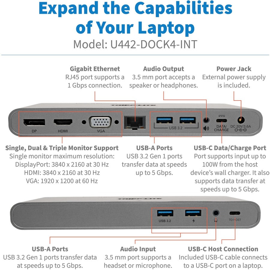 Tripp Lite by Eaton U442-DOCK4-INT Docking Station U442-DOCK4-INT