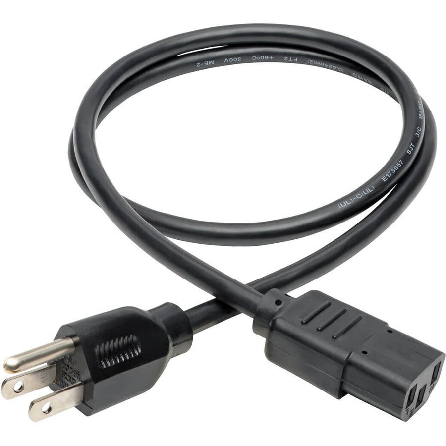 Tripp Lite 3ft Computer Power Cord Cable 5-15P to C13 10A 18AWG 3' P006-003