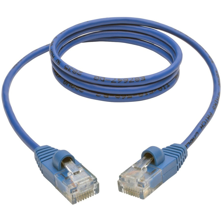 Tripp Lite by Eaton Cat5e 350 MHz Snagless Molded Slim UTP Patch Cable (RJ45 M/M), Blue, 3ft N001-S03-BL