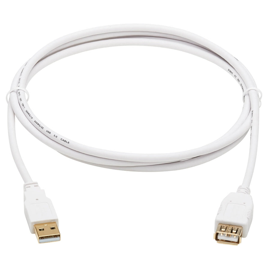 Tripp Lite Safe-IT USB-A Antibacterial Extension Cable (M/F), USB 2.0, White, 6 ft. U024AB-006-WH