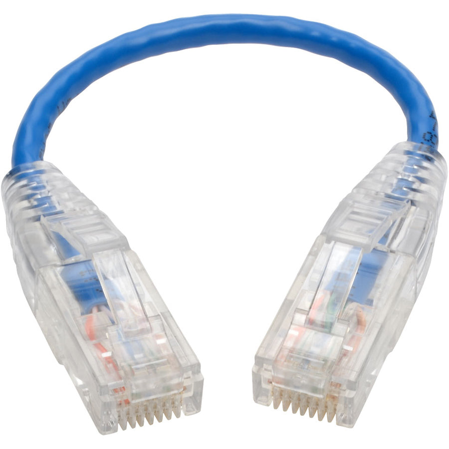 Tripp Lite by Eaton Cat6 Gigabit Snagless Molded Slim UTP Patch Cable (RJ45 M/M), Blue, 6 in. N201-S6N-BL