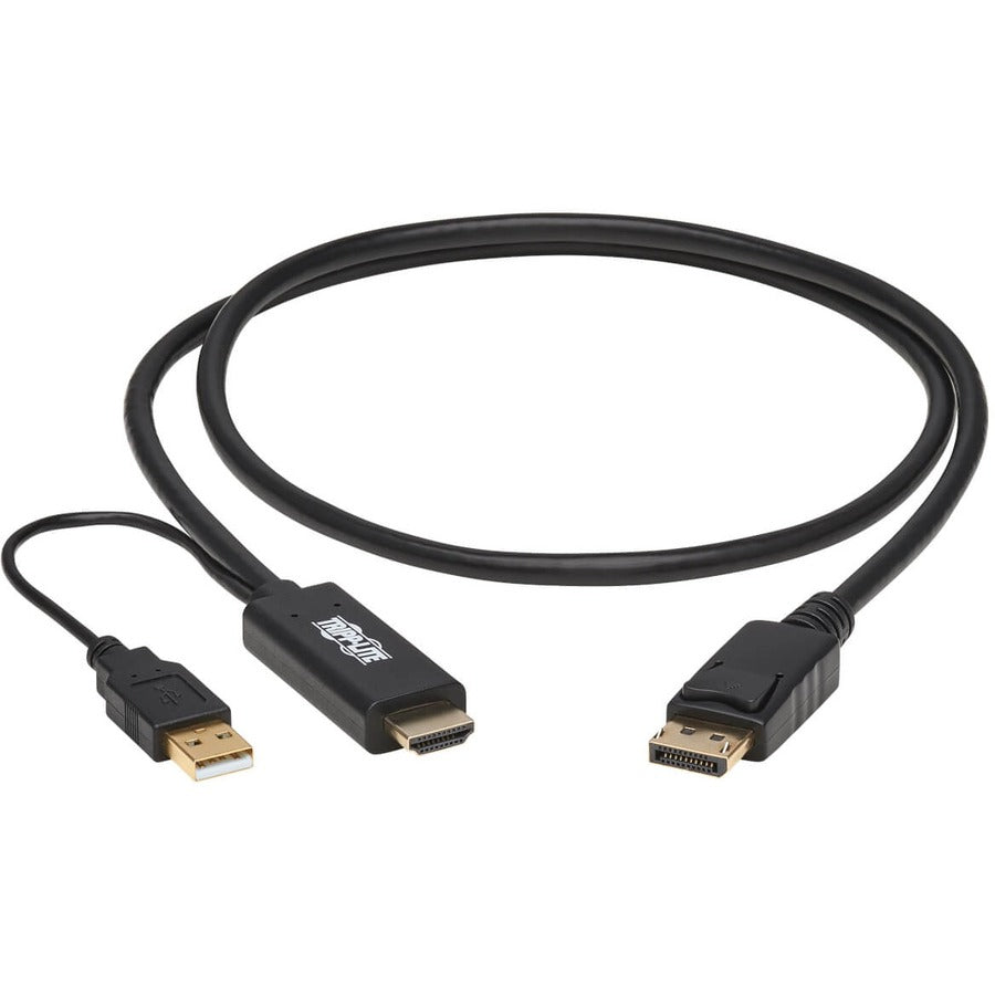 Tripp Lite by Eaton P567-01M HDMI to DisplayPort 1.2 Active Adapter Cable, Black, 1 m (3.3 ft.) P567-01M