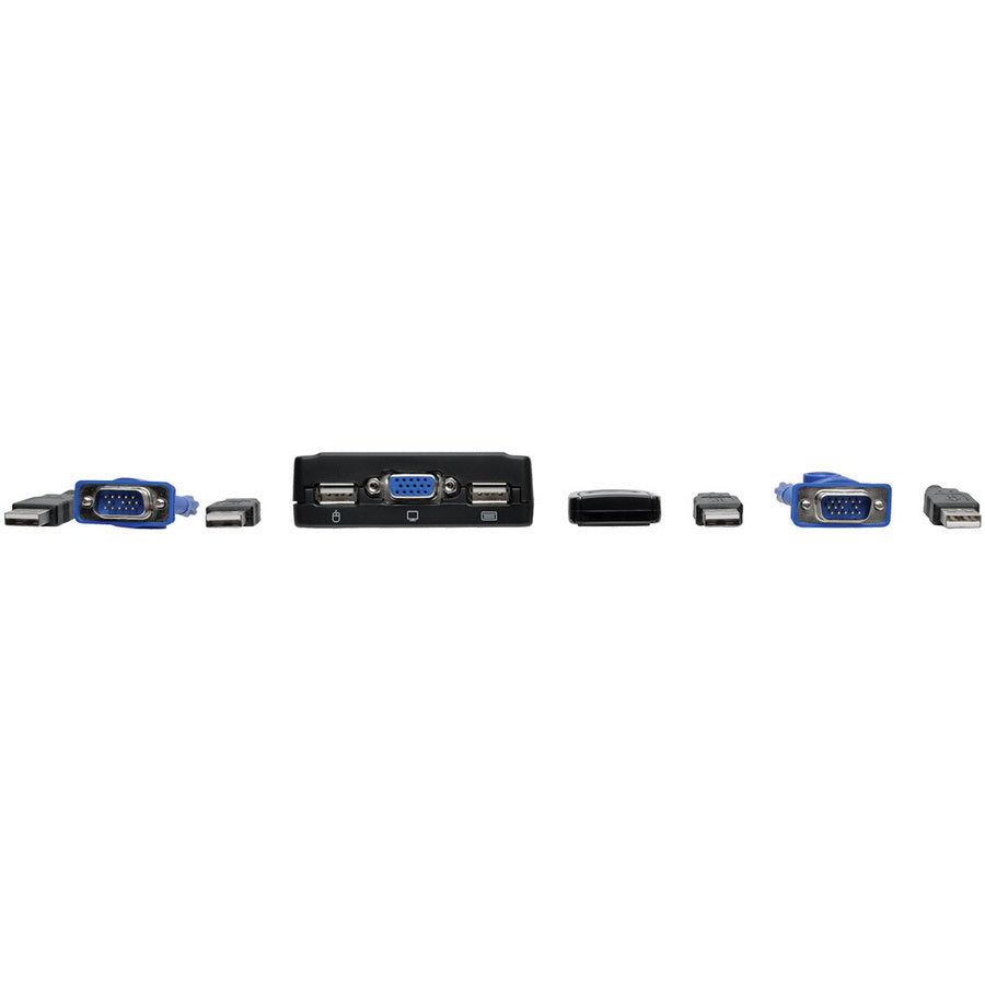 Tripp Lite by Eaton 2-Port USB/VGA Cable KVM Switch with Cables and USB Peripheral Sharing B032-VU2