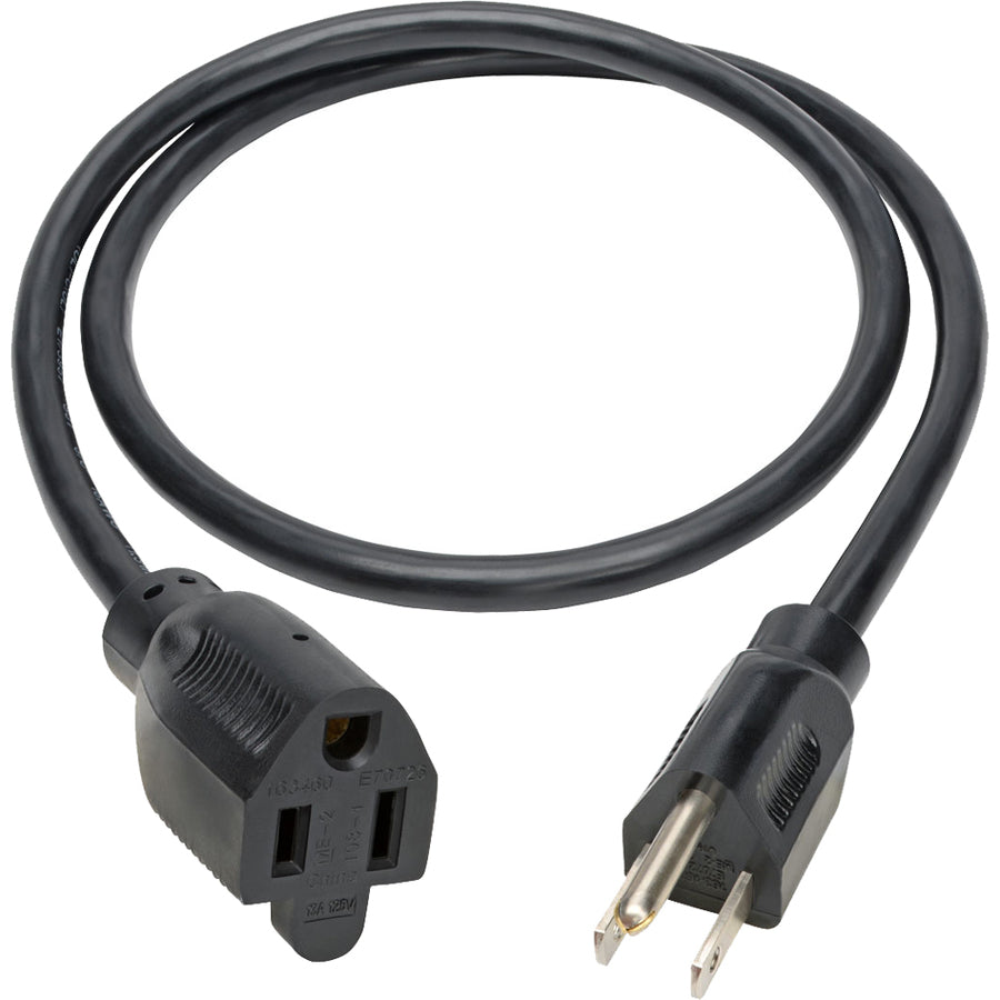 Tripp Lite 3ft Power Cord Extension Cable 5-15P to 5-15R 13A 16AWG 3' P024-003-13A