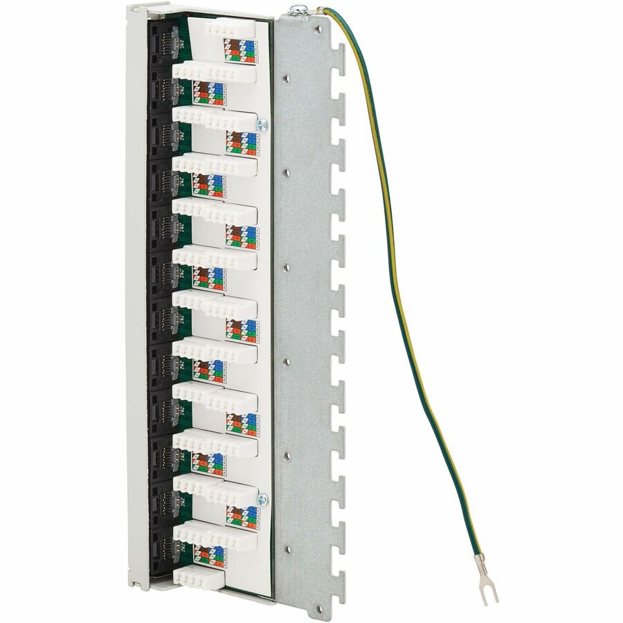 Tripp Lite by Eaton Cat6a STP Patch Panel, 12 Ports, DIN Rail or Wall Mount, TAA N250-SH12-DIN6A