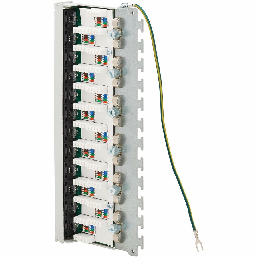 Tripp Lite by Eaton Cat6a STP Patch Panel, 12 Ports, DIN Rail or Wall Mount, TAA N250-SH12-DIN6A