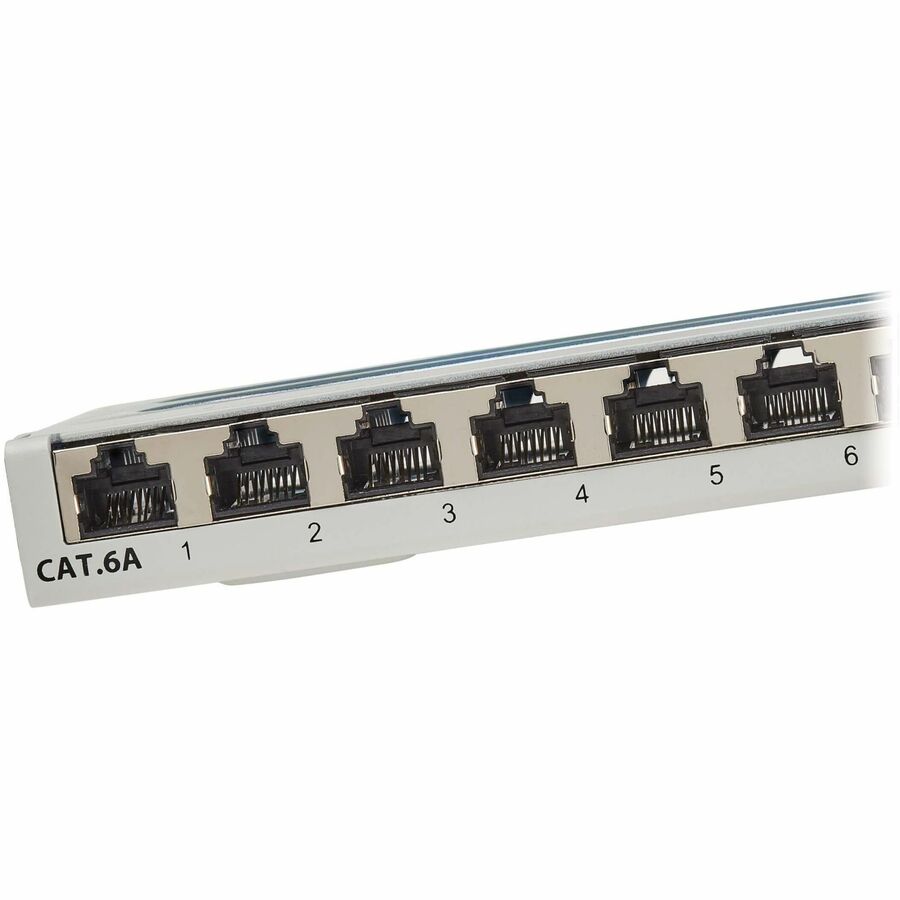 Tripp Lite by Eaton Cat6a STP Patch Panel, 12 Ports, DIN Rail or Wall Mount, TAA N250-SH12-DIN6A