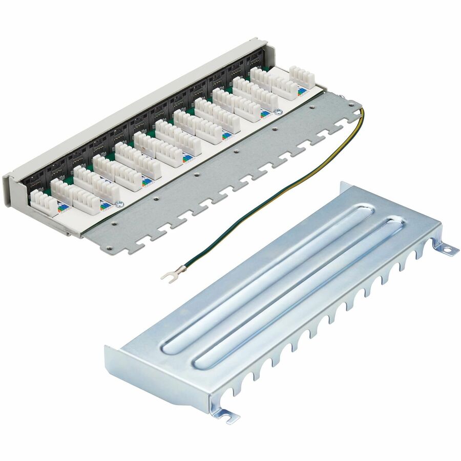 Tripp Lite by Eaton Cat6a STP Patch Panel, 12 Ports, DIN Rail or Wall Mount, TAA N250-SH12-DIN6A