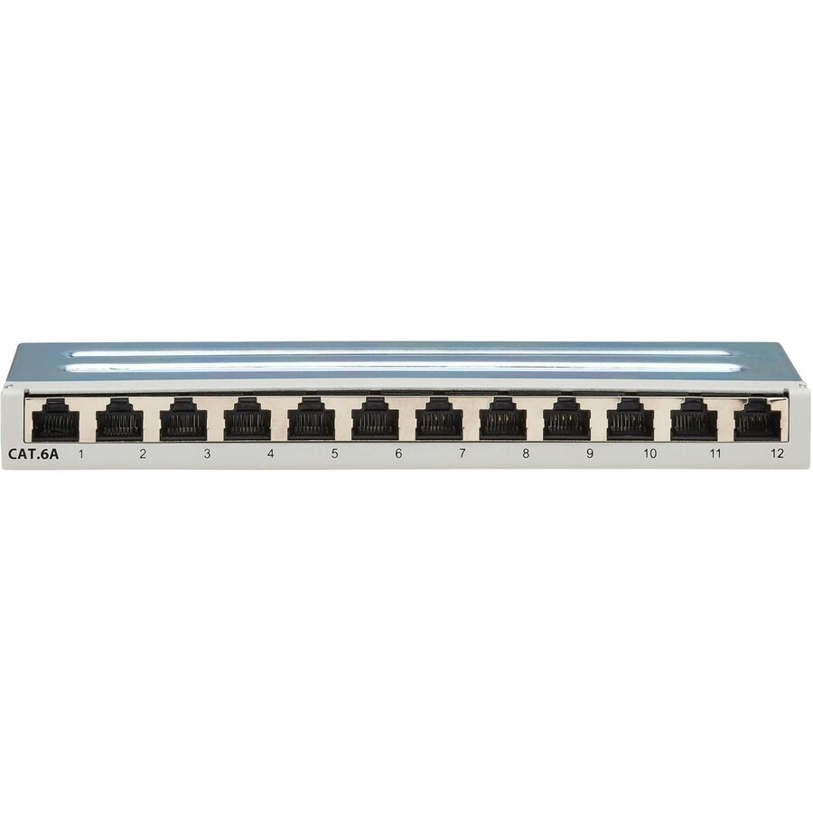 Tripp Lite by Eaton Cat6a STP Patch Panel, 12 Ports, DIN Rail or Wall Mount, TAA N250-SH12-DIN6A