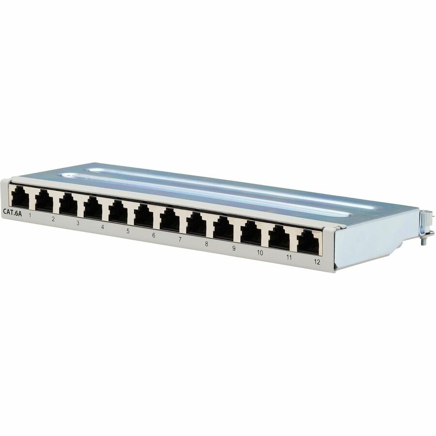 Tripp Lite by Eaton Cat6a STP Patch Panel, 12 Ports, DIN Rail or Wall Mount, TAA N250-SH12-DIN6A