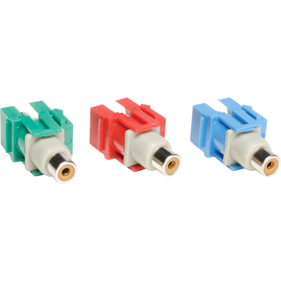 Tripp Lite 3 Piece Component Video Keystone Snap-In Module Kit Red Green Blue A008-000-KJ