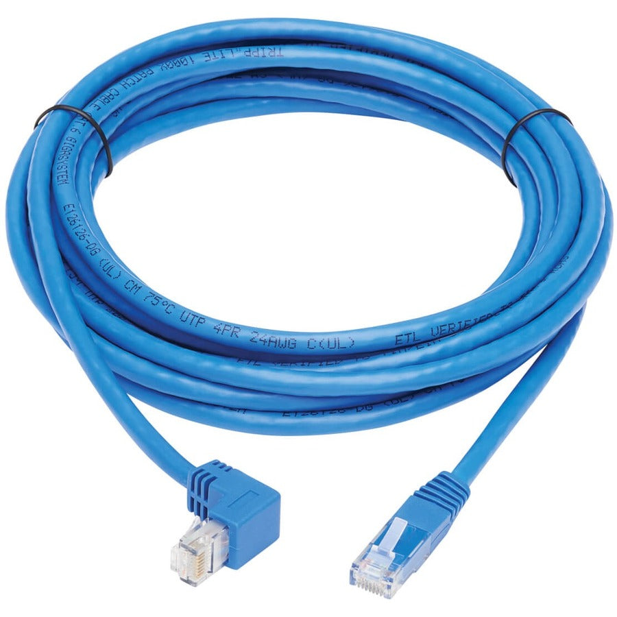 Tripp Lite by Eaton N204-020-BL-DN Down-Angle Cat6 UTP Patch Cable - 20 ft., M/M, Blue N204-020-BL-DN