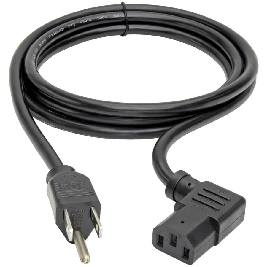 Tripp Lite 6ft Computer Power Cord Cable 5-15P to Right Angle C13 10A 18AWG 6' P006-006-13RA