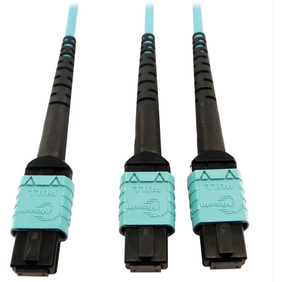 Tripp Lite by Eaton N846D-05M-24BAQ 400G Multimode 50/125 OM4 Fiber Optic Cable, Aqua, 5 m N846D-05M-24BAQ