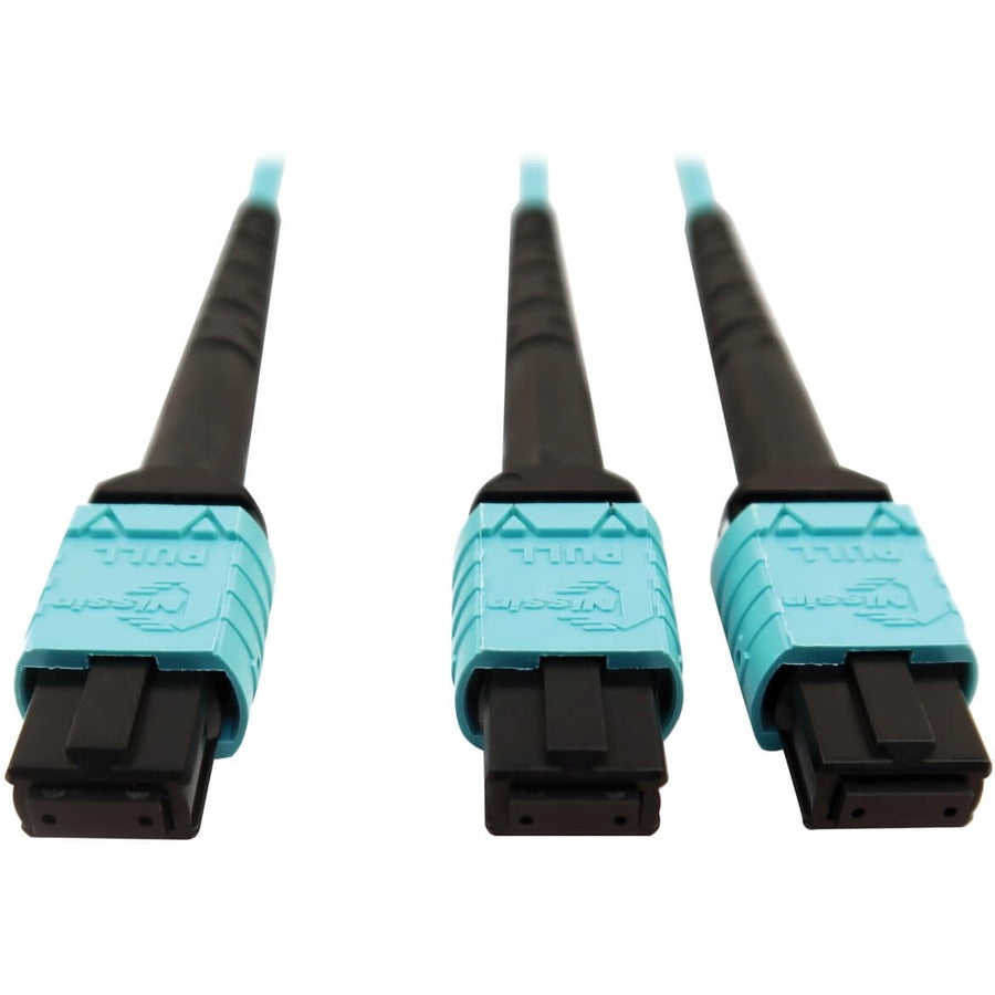 Tripp Lite by Eaton N846D-05M-24BAQ 400G Multimode 50/125 OM4 Fiber Optic Cable, Aqua, 5 m N846D-05M-24BAQ