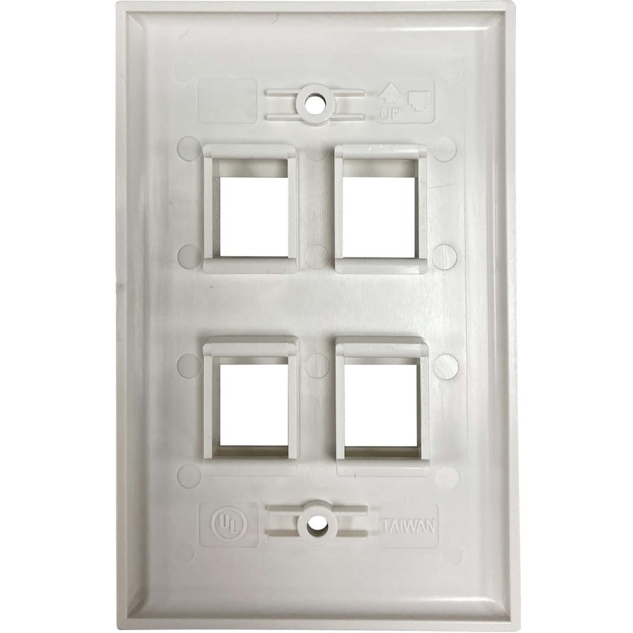 Tripp Lite by Eaton Safe-IT Plaque murale Keystone simple à 4 ports, antibactérienne, ivoire brillant, TAA N042AB-004-IVG