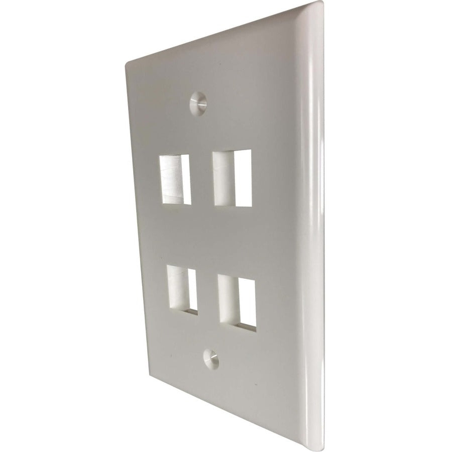 Tripp Lite by Eaton Safe-IT Plaque murale Keystone simple à 4 ports, antibactérienne, ivoire brillant, TAA N042AB-004-IVG