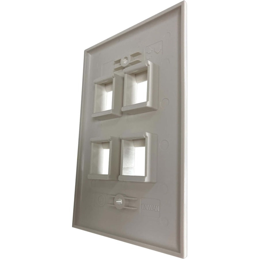 Tripp Lite by Eaton Safe-IT Plaque murale Keystone simple à 4 ports, antibactérienne, ivoire brillant, TAA N042AB-004-IVG