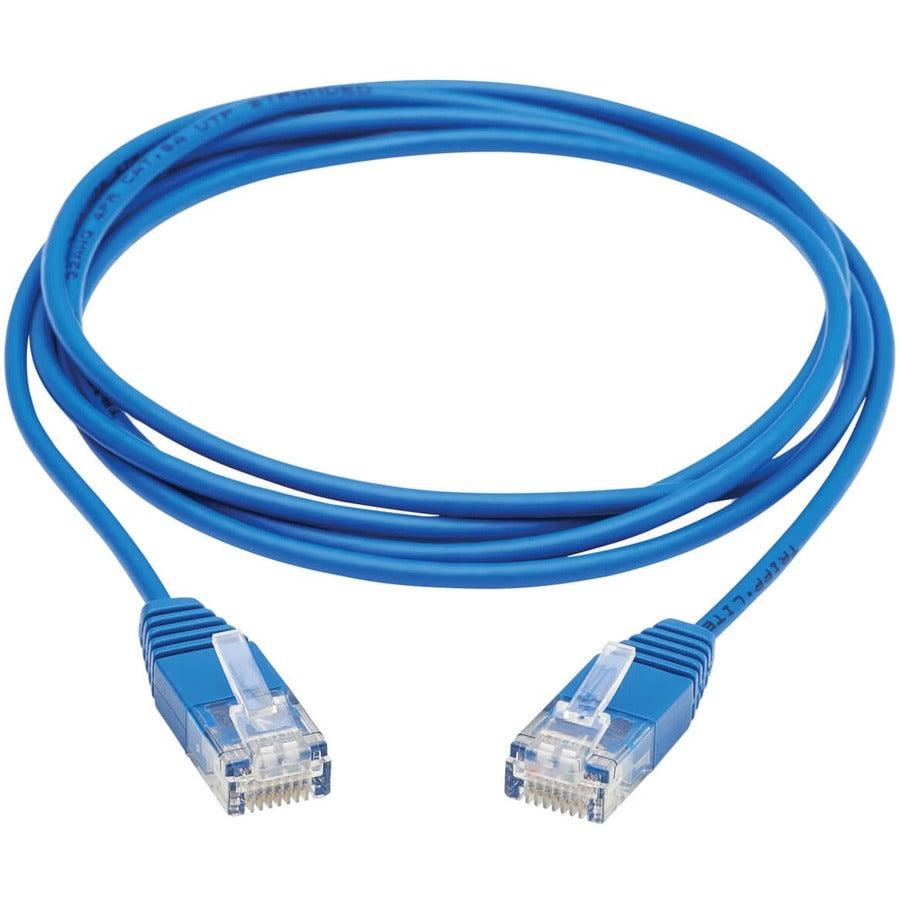 Tripp Lite by Eaton Câble Ethernet UTP moulé ultra fin certifié Cat6a 10G (RJ45 M/M), bleu, 1,5 m N261-UR05-BL