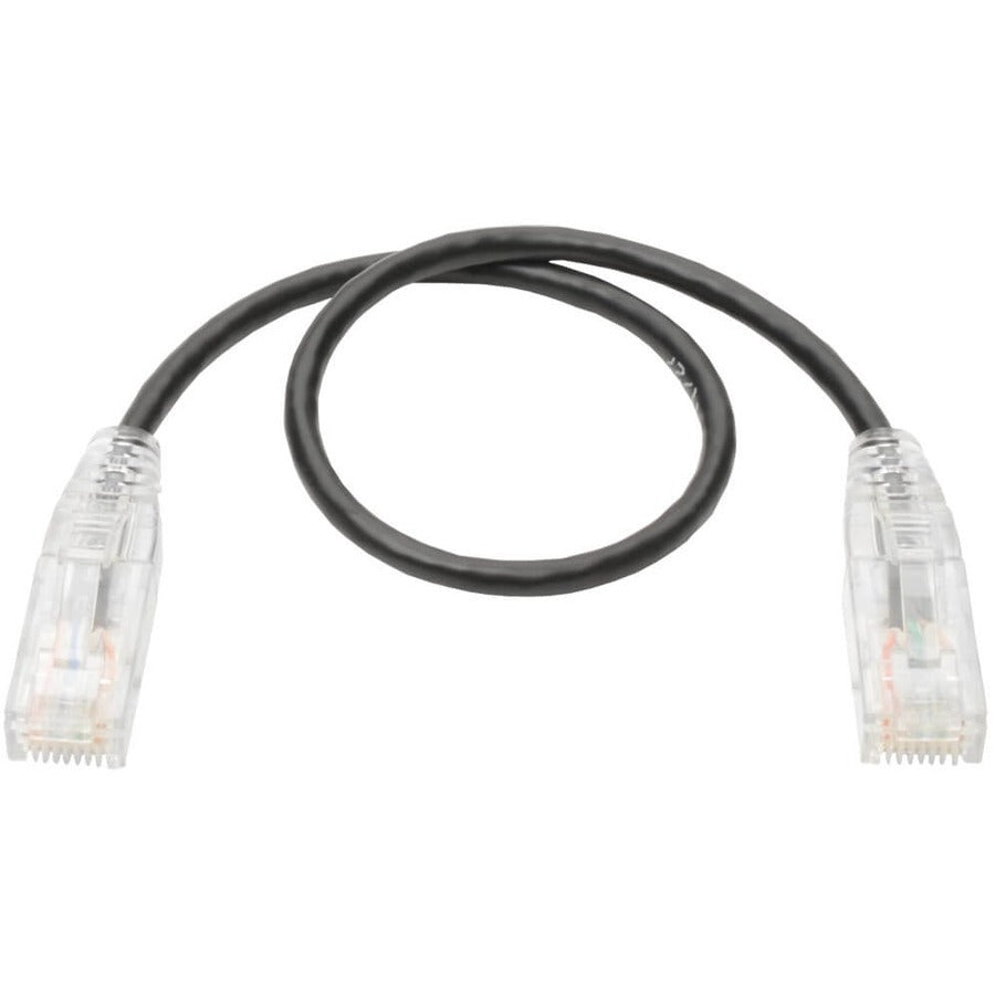 Câble de brassage UTP Tripp Lite by Eaton Cat6 (RJ45) - M/M, Gigabit, sans accroc, moulé, fin, noir, 1 pied N201-S01-BK