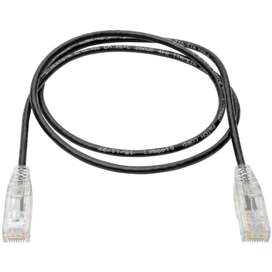 Tripp Lite by Eaton Cat6 UTP Patch Cable (RJ45) – M/M, Gigabit, sans accroc, moulé, fin, noir, 0,6 m N201-S02-BK