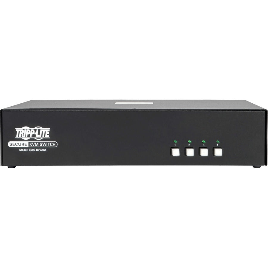 Tripp Lite by Eaton B002-DV2AC4 4-Port NIAP PP3.0-Certified DVI-I KVM Switch B002-DV2AC4