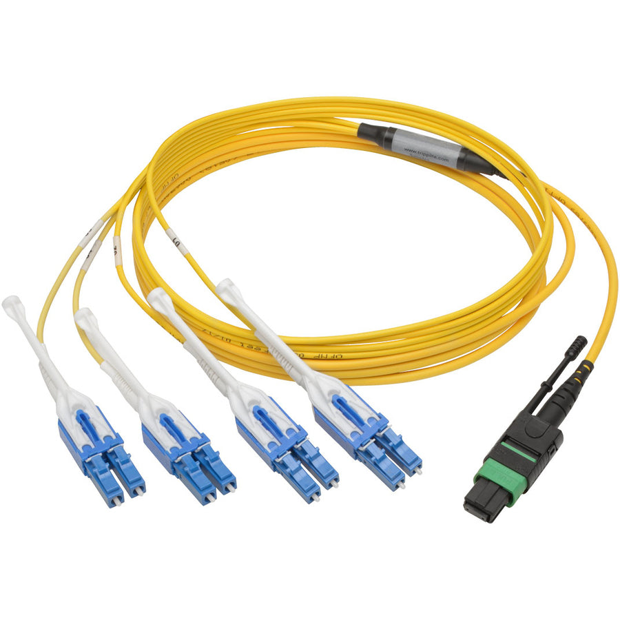 Tripp Lite by Eaton N390-03M-8LC-AP MTP/MPO to 8xLC Singlemode Breakout Patch Cable, Yellow, 3 m N390-03M-8LC-AP