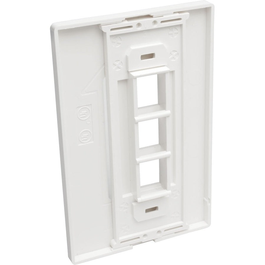 Tripp Lite by Eaton 3-Port Single-Gang Universal Keystone Wallplate, White N080-103