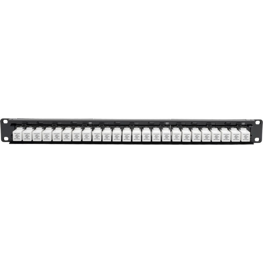 Tripp Lite by Eaton N254-024-6AD 24-Port 1U Rack-Mount Cat6a Feedthrough Patch Panel N254-024-6AD