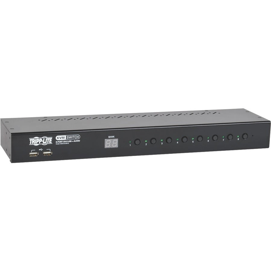 Tripp Lite by Eaton Commutateur KVM DVI/USB 8 ports 1U à montage en rack avec audio et hub USB 2 ports B043-DUA8-SL