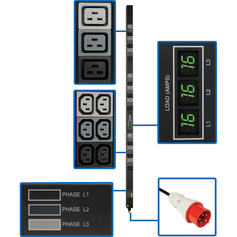 Tripp Lite by Eaton Metered PDU3XMV6G20 45-Outlets 11.5kVA PDU PDU3XMV6G20