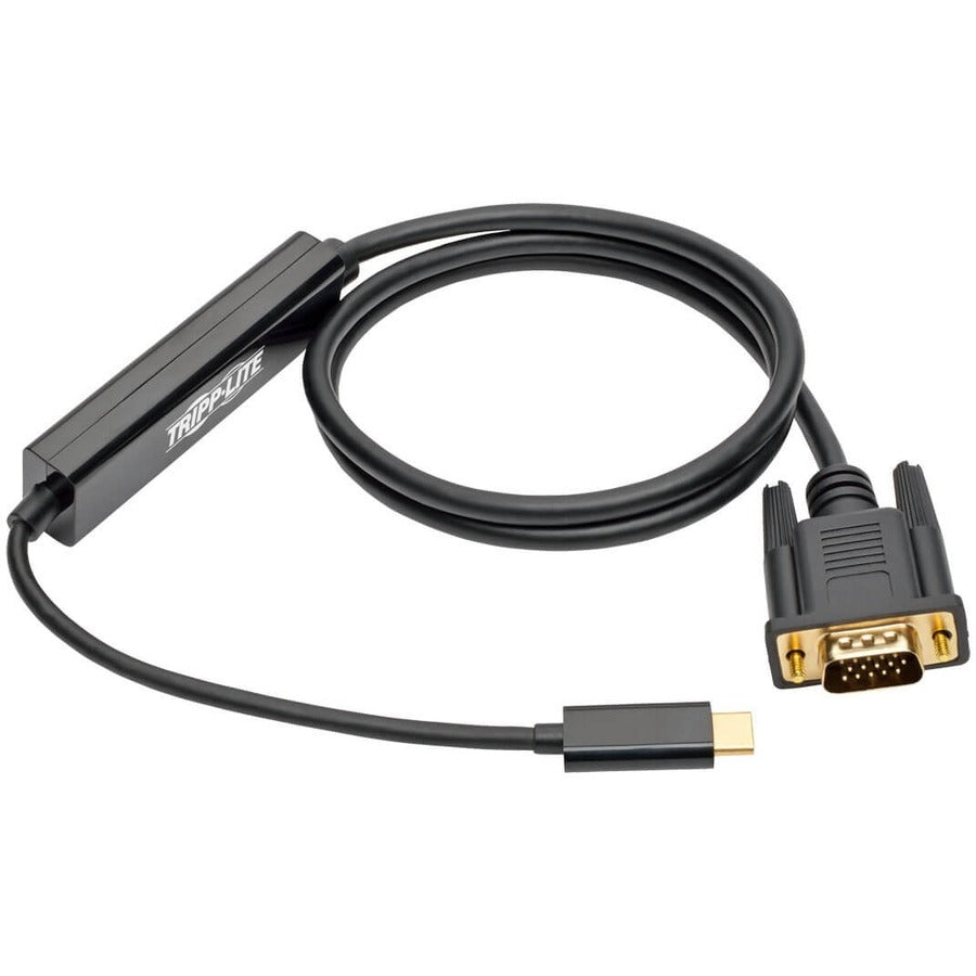 Tripp Lite by Eaton USB C to VGA Adapter Cable (M/M), 1920 x 1200 (1080p), 3 ft U444-003-V