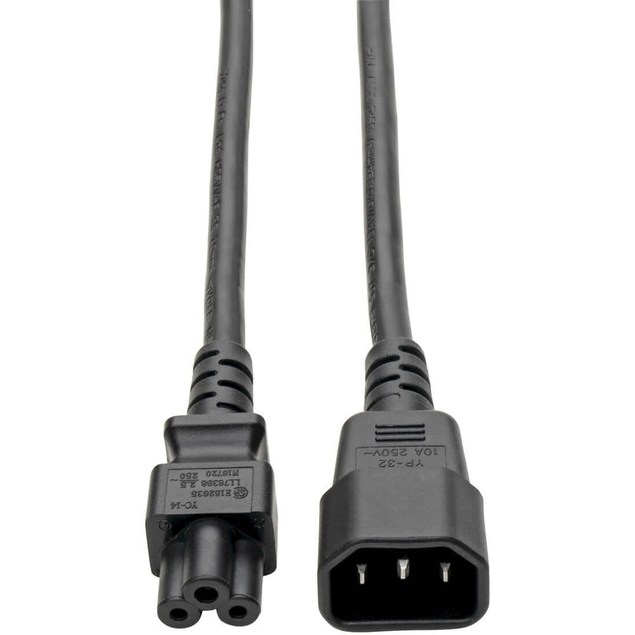 Tripp Lite 6ft Laptop Power Cord Adapter Cable C14 to C5 2.5A 18AWG 6' P014-006