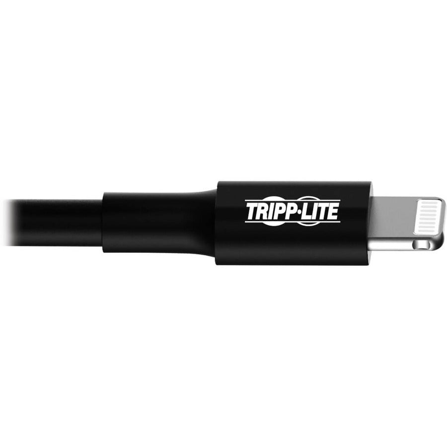 Tripp Lite 3ft Lightning USB Sync/Charge Cable for Apple Iphone / Ipad Black 3' M100-003-BK