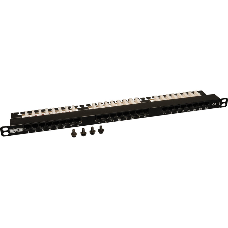 Tripp Lite 24-Port Cat6 Cat5 Patch Panel Rackmount 568A/B 110 Punch down RJ45 0.5URM N252-024-HU