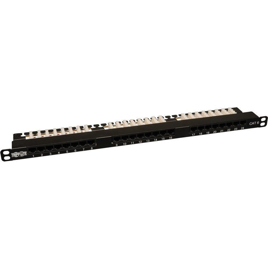 Tripp Lite 24-Port Cat6 Cat5 Patch Panel Rackmount 568A/B 110 Punch down RJ45 0.5URM N252-024-HU