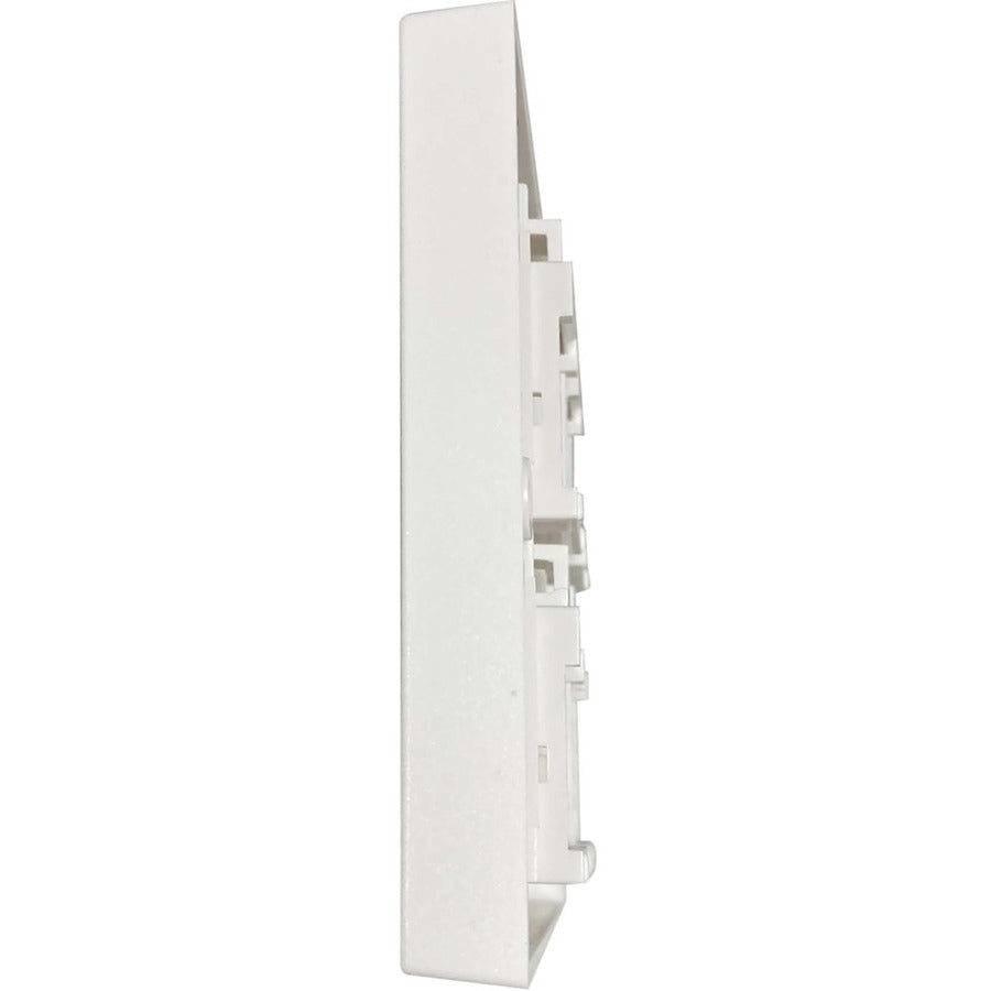 Tripp Lite by Eaton 4-Port UK-Style Keystone Wall Plate, Unloaded Shuttered Module, White N042U-W04-S