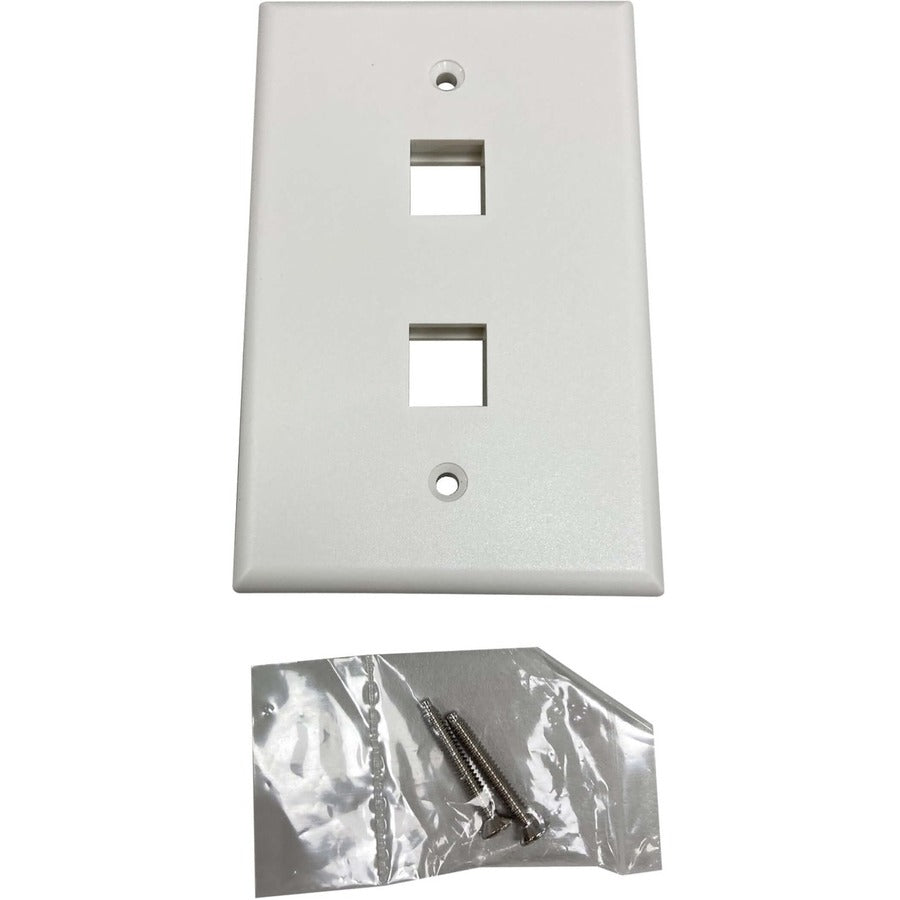 Tripp Lite by Eaton Safe-IT 2-Port Single-Gang Keystone Wall Plate, Antibacterial, Ivory Matte, TAA N042AB-002-IVM