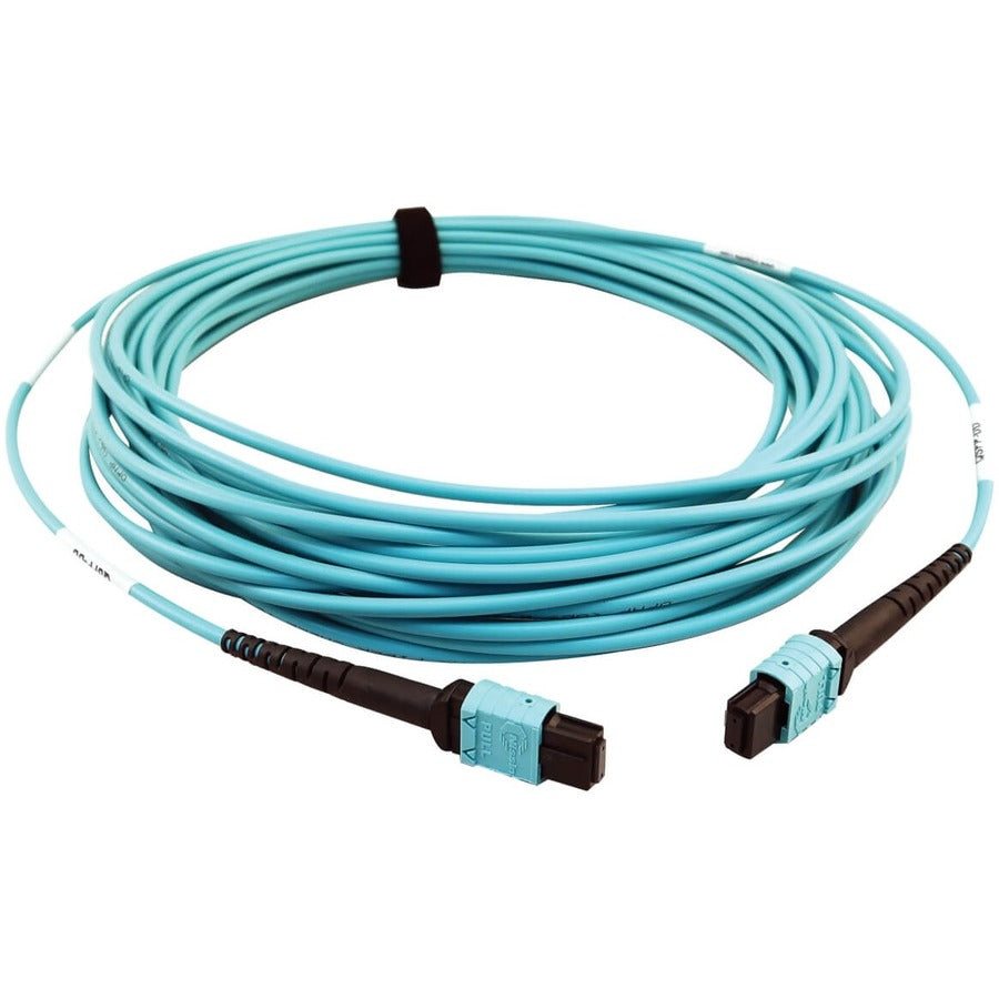 Tripp Lite by Eaton N846D-10M-24AAQ 400G Multimode 50/125 OM4 Fiber Optic Cable, Aqua, 10 m N846D-10M-24AAQ