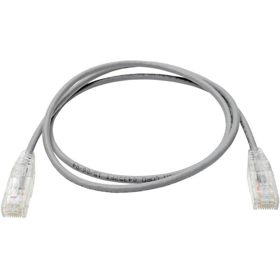 Tripp Lite by Eaton Cat6 UTP Patch Cable (RJ45) - M/M, Gigabit, Snagless, Molded, Slim, Gray, 2 ft. N201-S02-GY