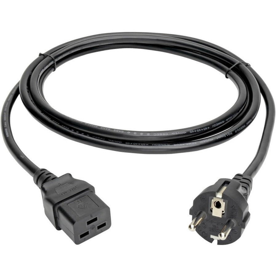 Tripp Lite 8ft 2-Prong Computer Power Cord European Cable C19 to SCHUKO CEE 7/7 Plug 16A 8' P050-008